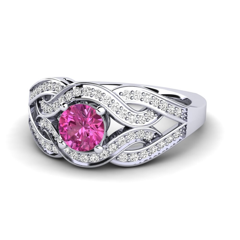 Topacio Rosa Anillo de compromiso Santa