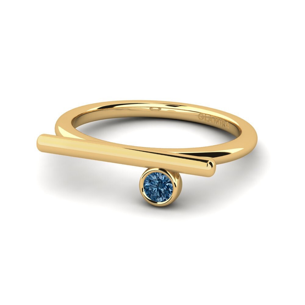 Diamante Azul Anillo de compromiso Sapir