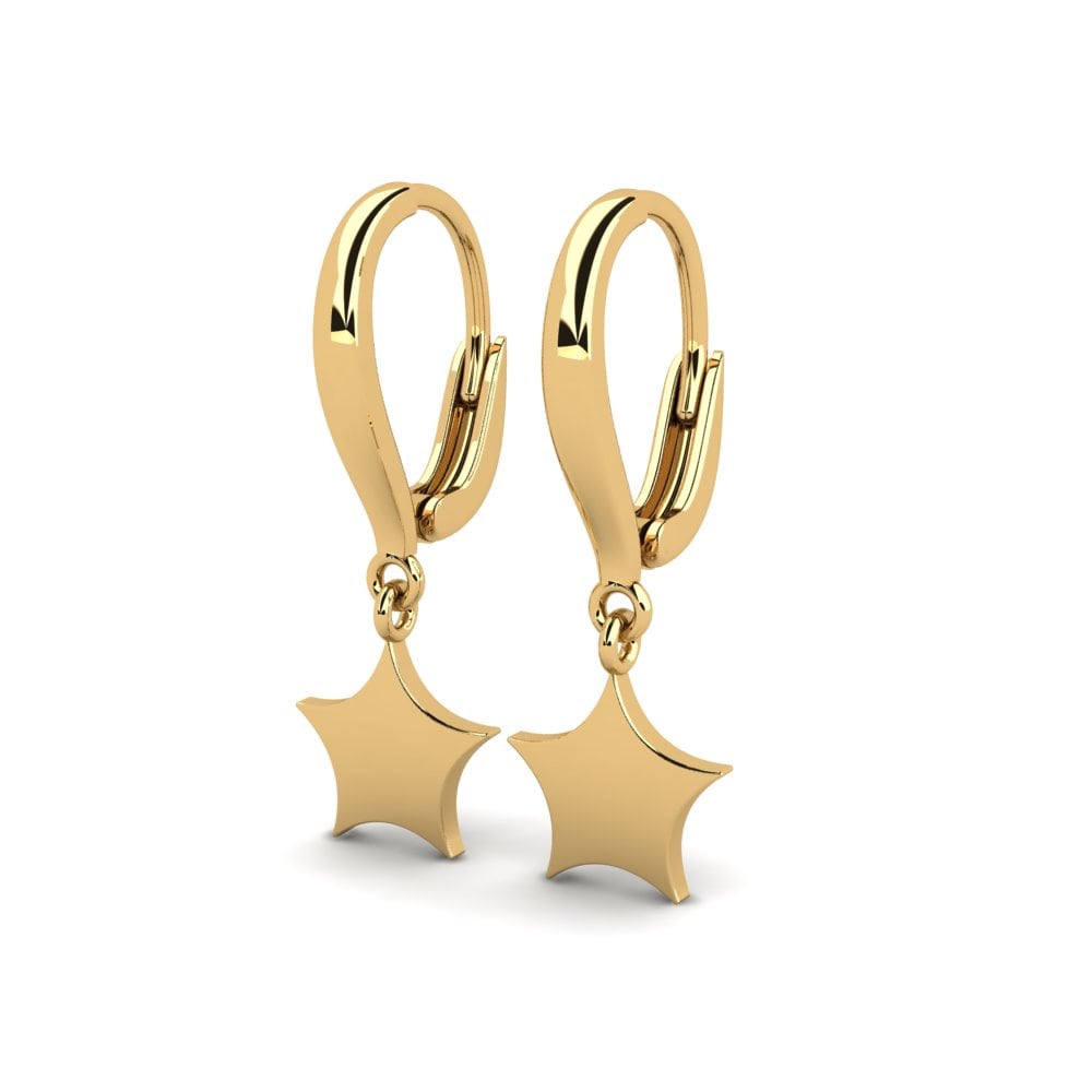 9k Oro Amarillo Pendientes Sapounada