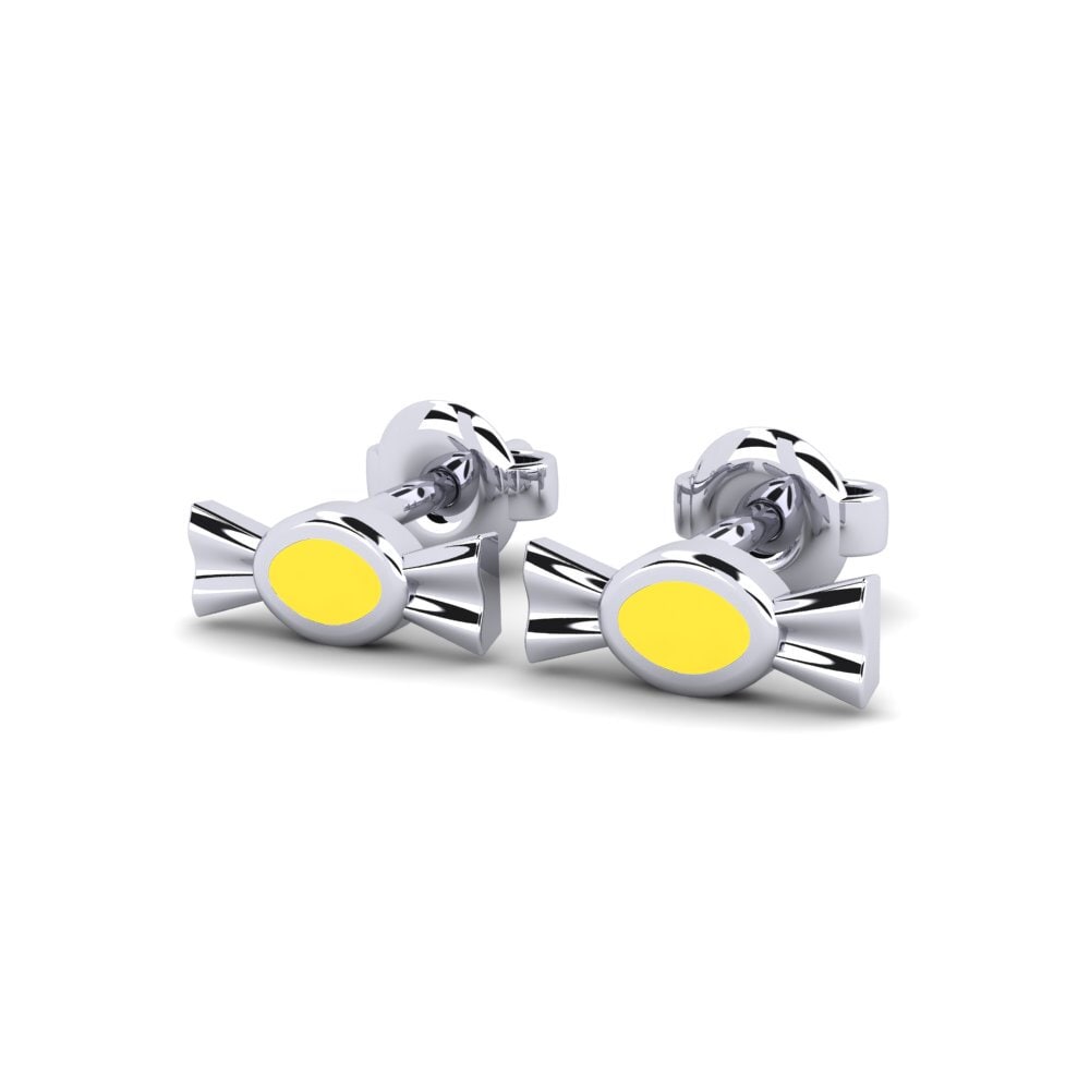9ct White Gold Kid's Earring Sapuraizu