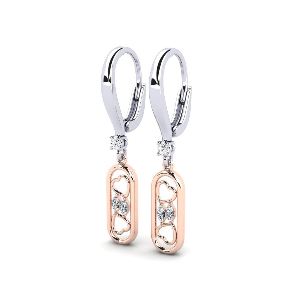 14ct White / Rose Gold Marquise Women's Earring Saquartin