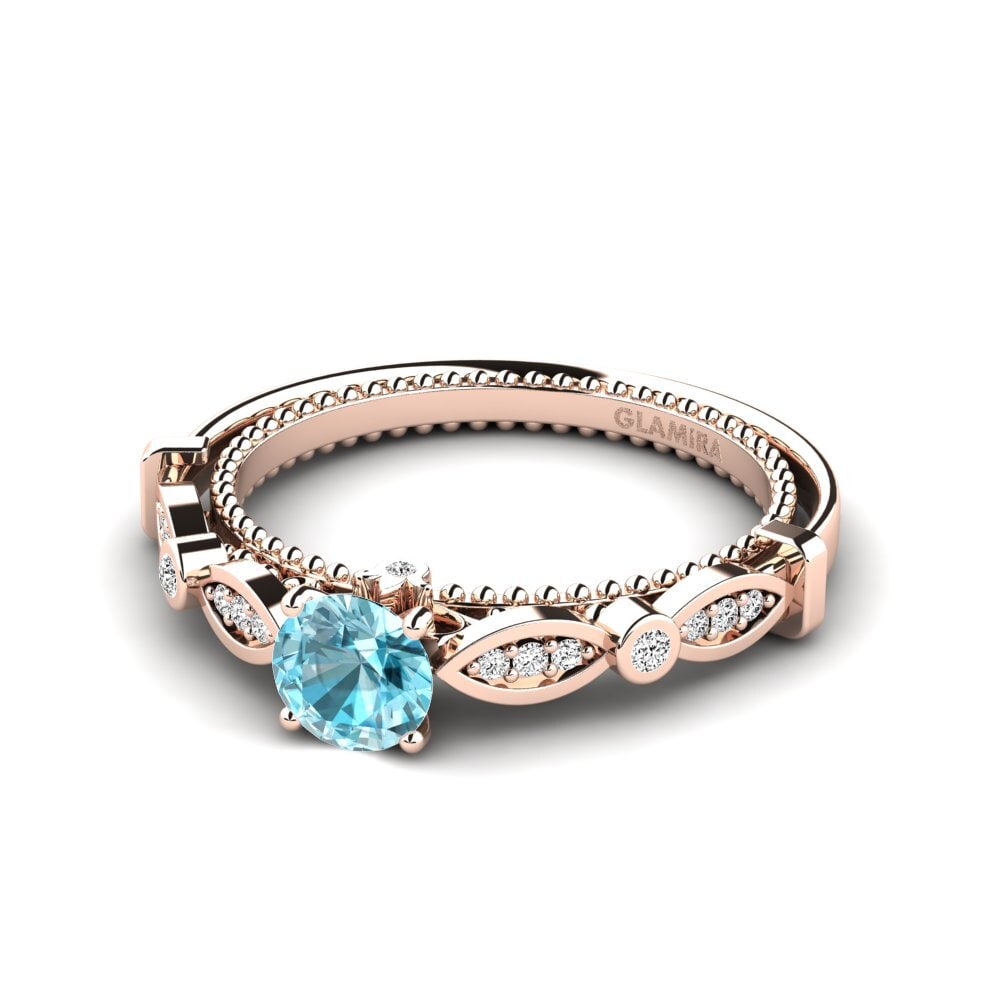 Circón Azul Anillo de compromiso Sariel