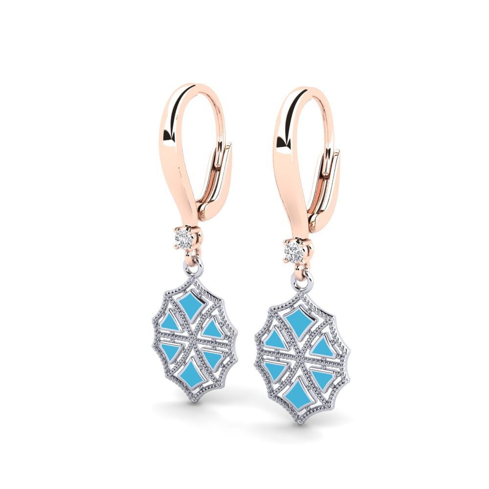 9k Oro Rosa/Blanco Pendiente de mujer Sark