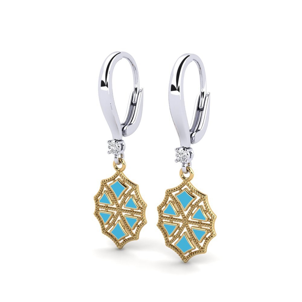 750 Weiß & Gelbgold Damen ohrring Sark