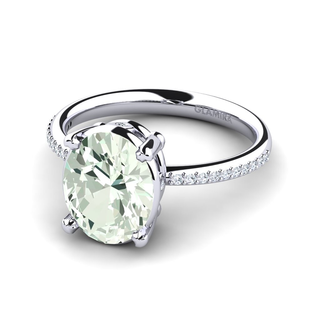 Green Amethyst Engagement Ring Sarolta