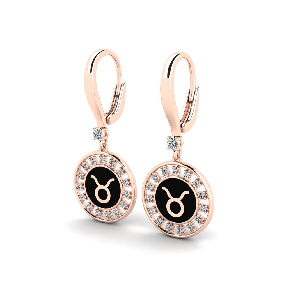 Or rose 585 Boucle d'oreille femme Sarsocal - Taurus