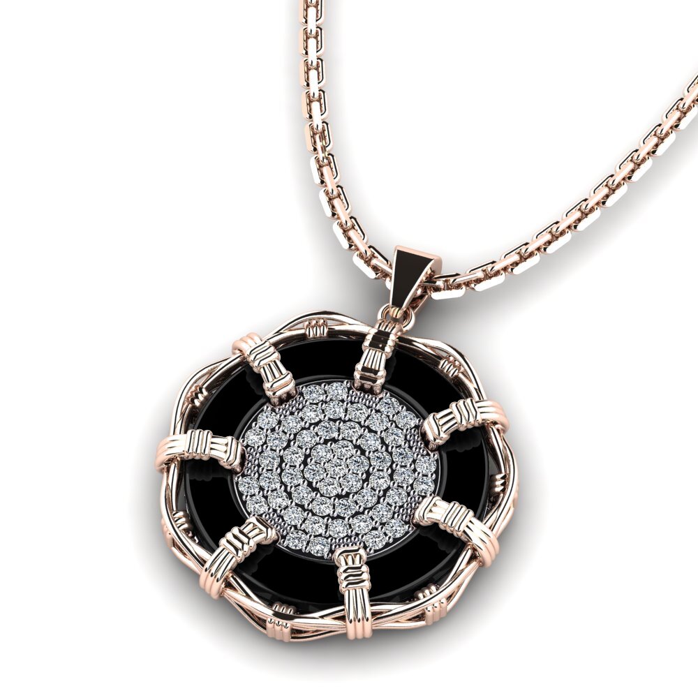 14k Oro Rosa/Blanco Colgante de Mujer Sartor
