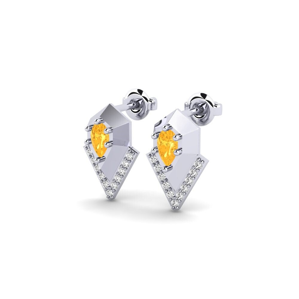 Oro Bianco 375 Citrino Orecchino da donna Sassandra
