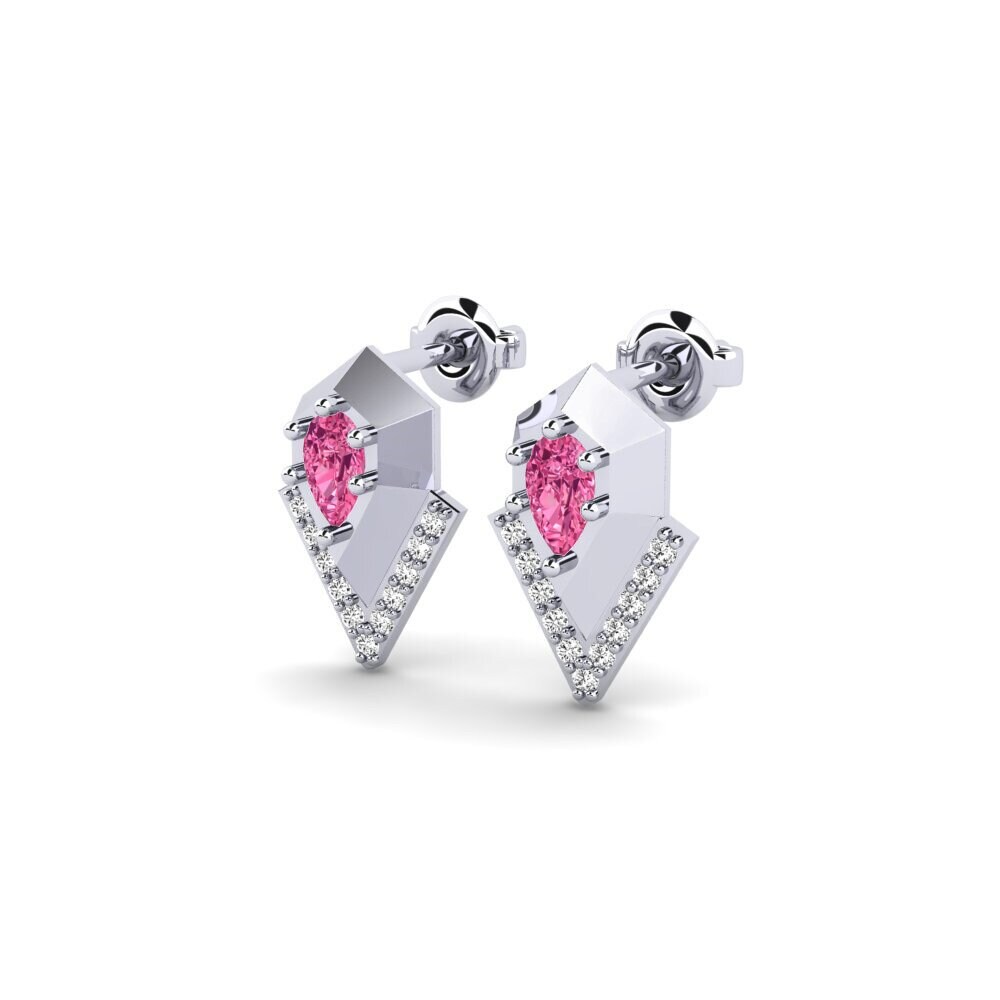 Oro Bianco 375 Tormalina Rosa Orecchino da donna Sassandra