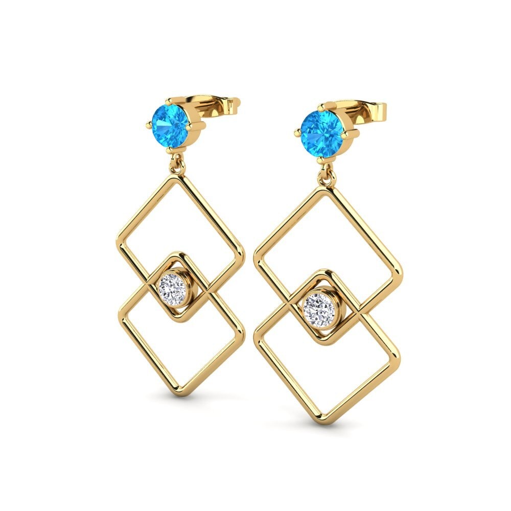 Topacio azul Pendiente de mujer Sater