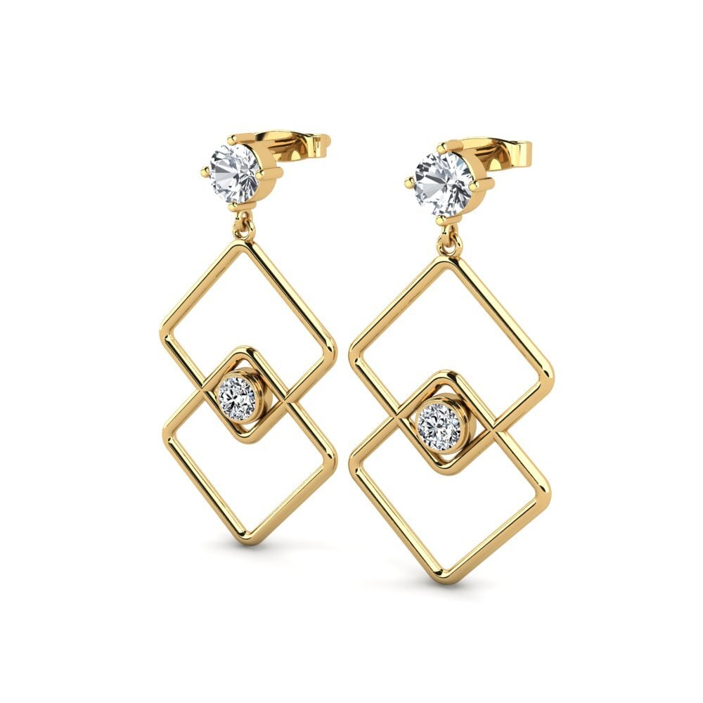 Đá Zircon Trắng Bông tai nữ Sater