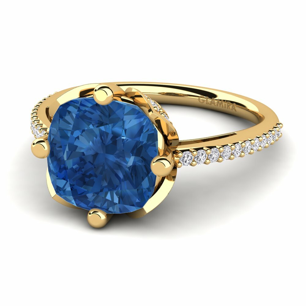 Zircone Bleu Foncé Bague Satinka