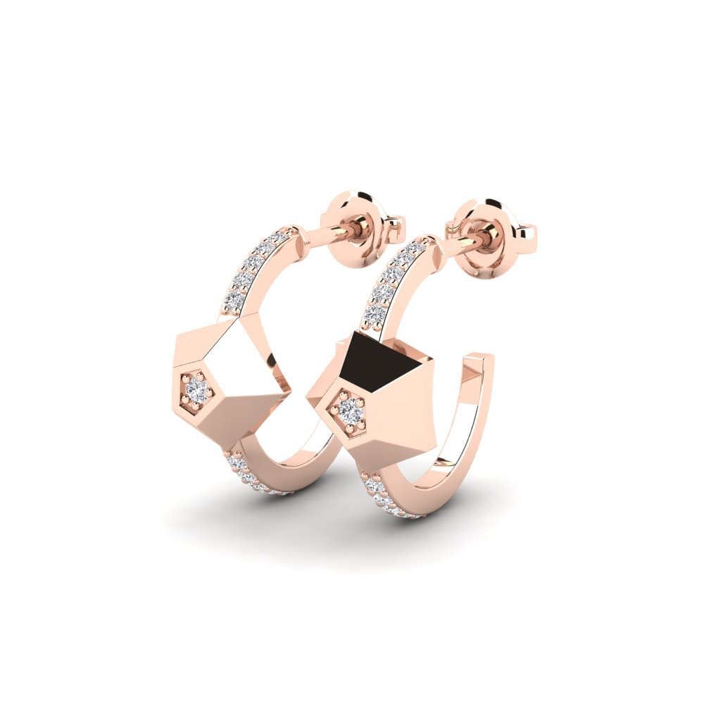 14k Rose Gold Women's Earring Saturn