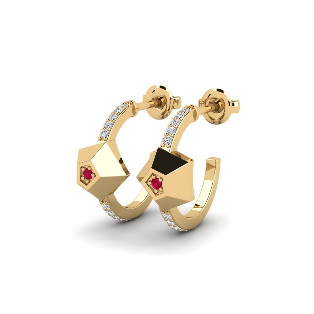 รูบี้ Women's ต่างหู Saturn