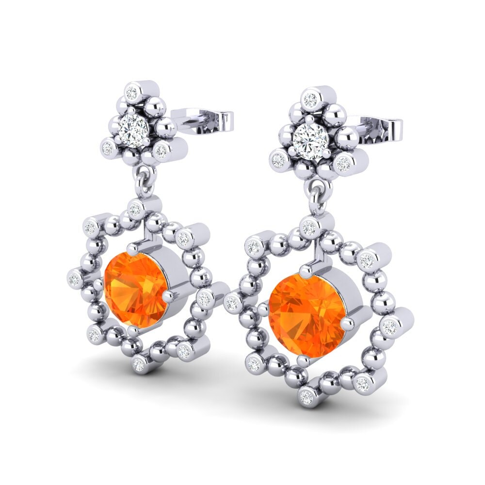 Orangefarbener Saphir Damen ohrring Saturnina