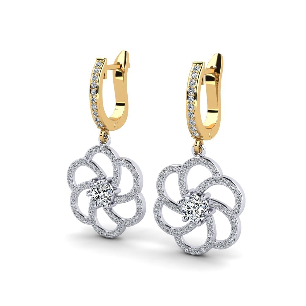 18ct White & Yellow Gold Women's Earring Sauers
