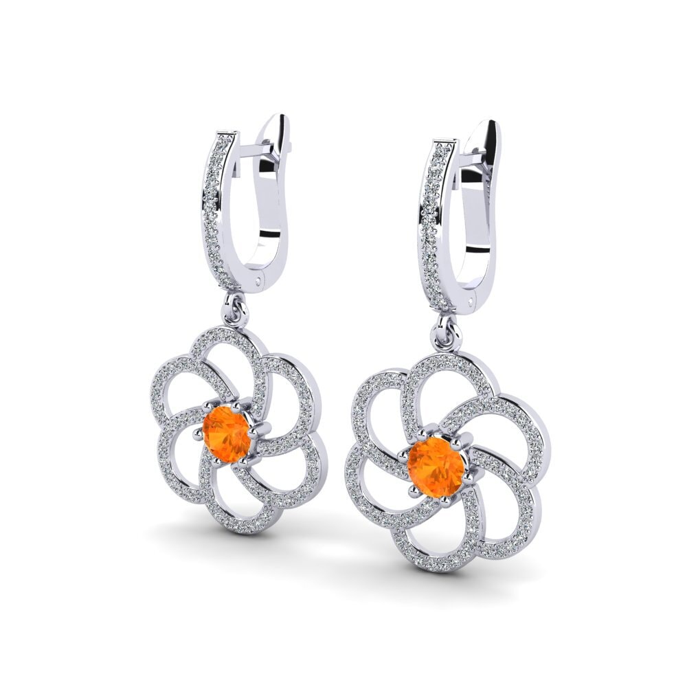 Zafiro Naranja Pendiente de mujer Sauers