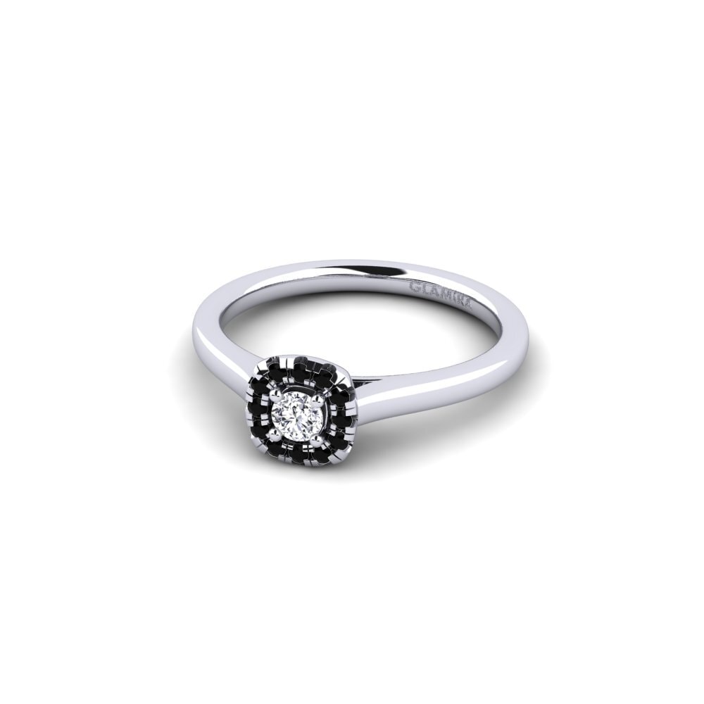 18k Oro Blanco Diamante Anillo de compromiso Savanna