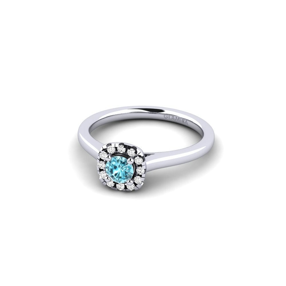 Circón Azul Anillo de compromiso Savanna 0.25 crt