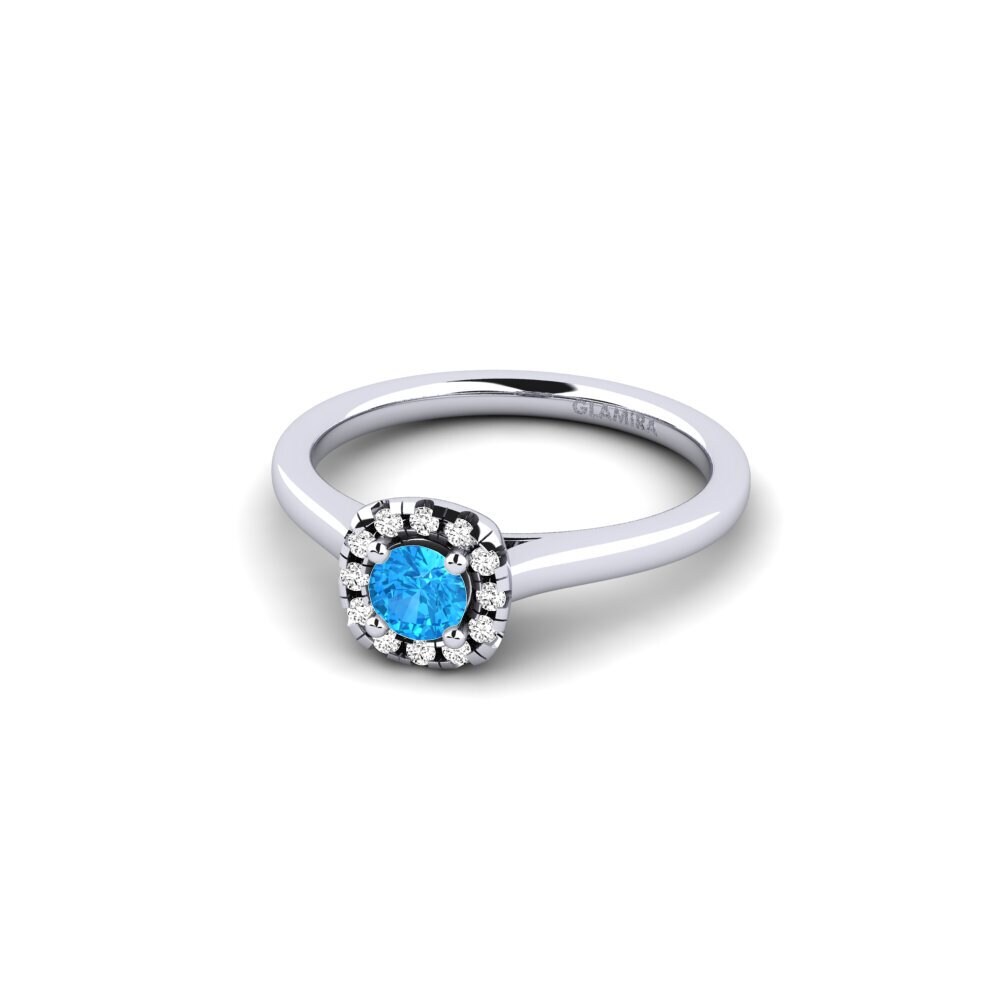 Blue Topaz Engagement Ring Savanna 0.25 crt