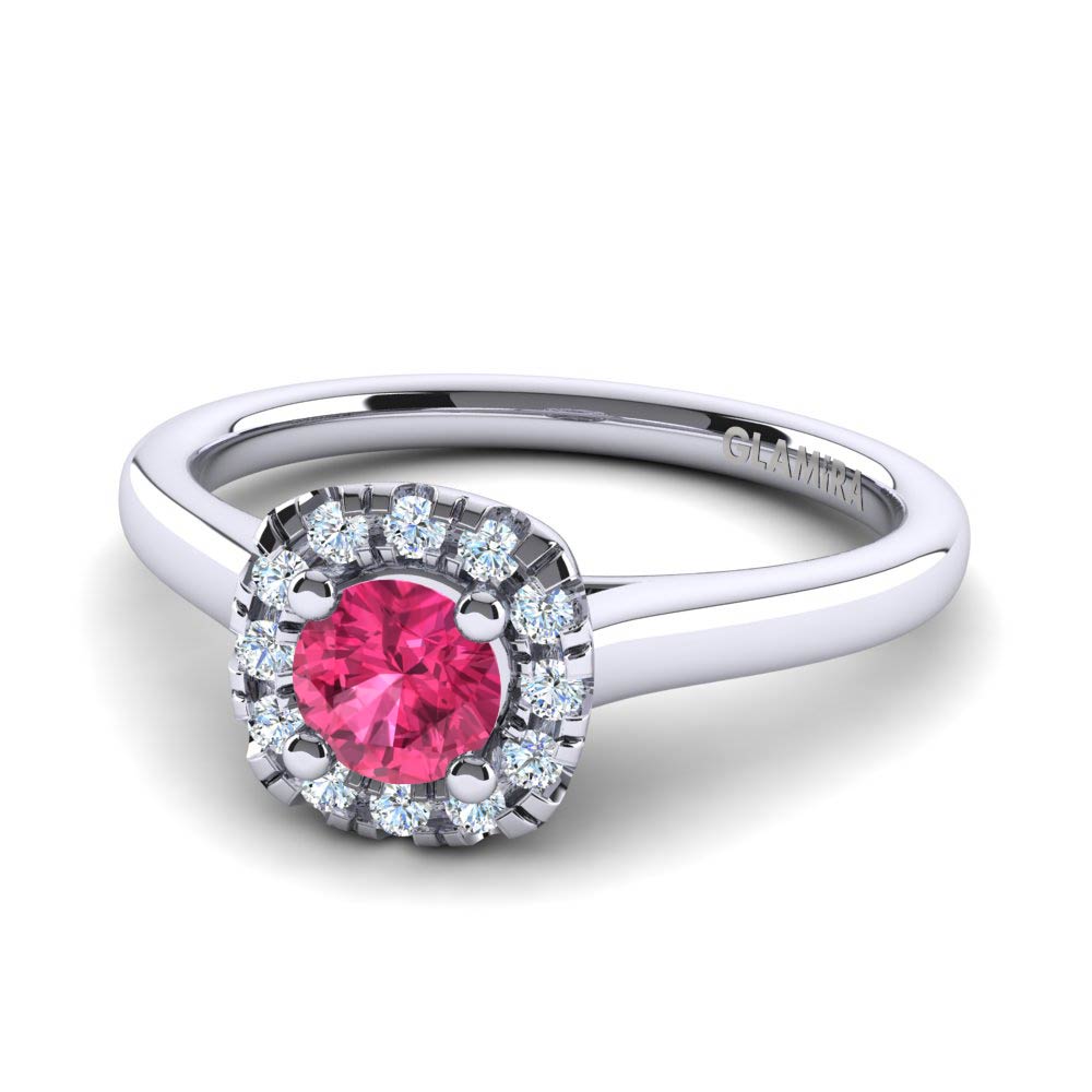 18k White Gold Pink Tourmaline Engagement Ring Savanna 0.25 crt
