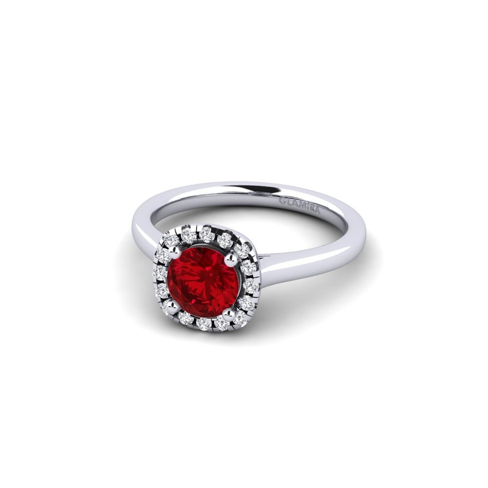 Red Zirconia Engagement Ring Savanna 0.8 crt