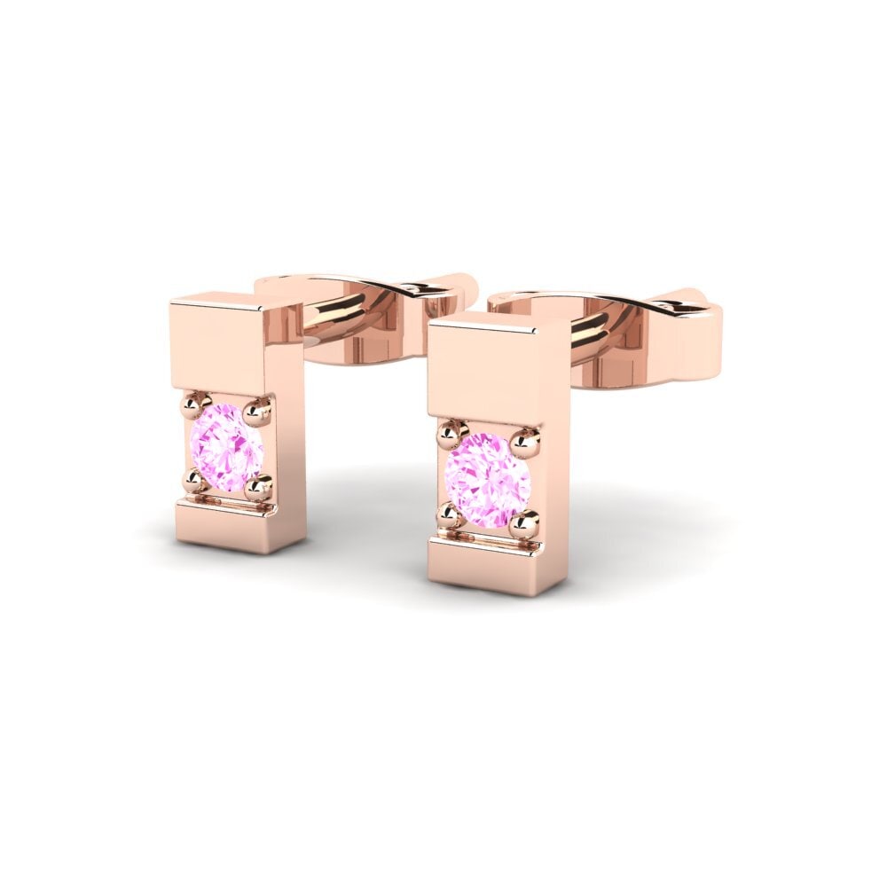 Oro Rosso 375 Zaffiro Rosa Orecchino da donna Savona