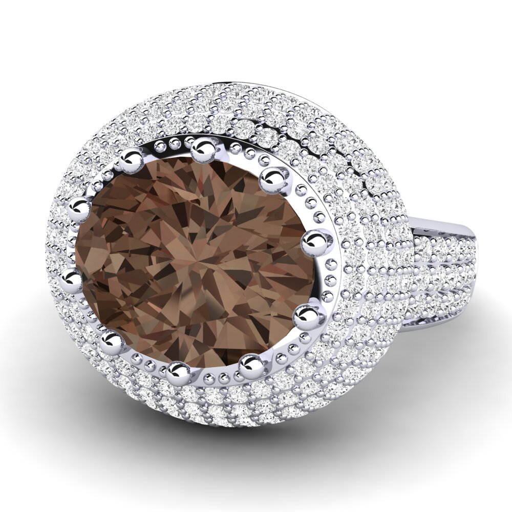 Smoky Quartz Engagement Ring Sayantika