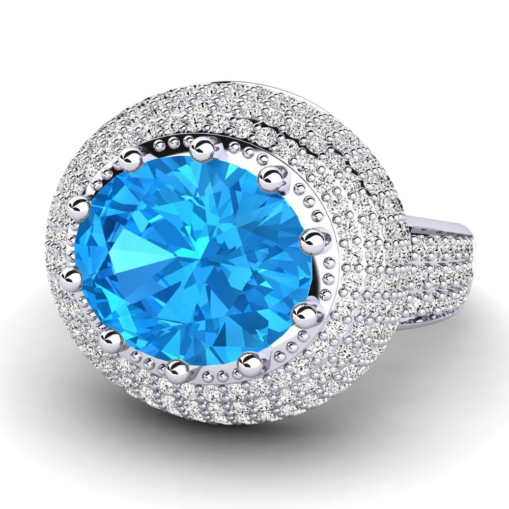 Blue Topaz Engagement Ring Sayantika