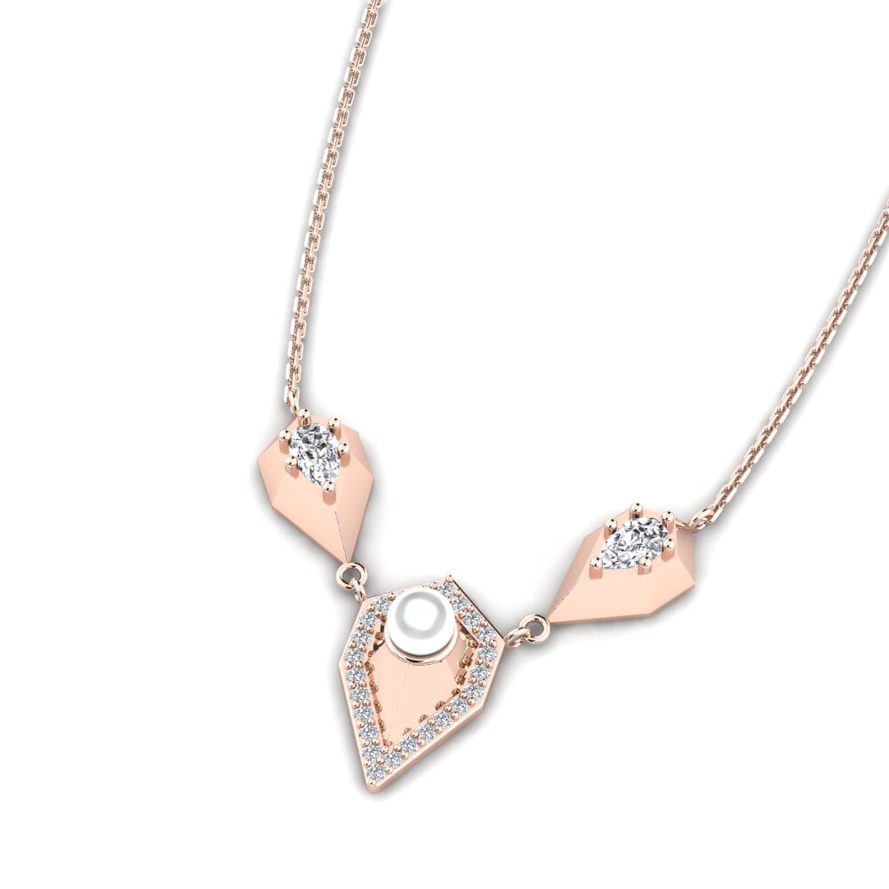 18ct Rose Gold Pear Lab Grown Diamond Women's Necklace Scarcies