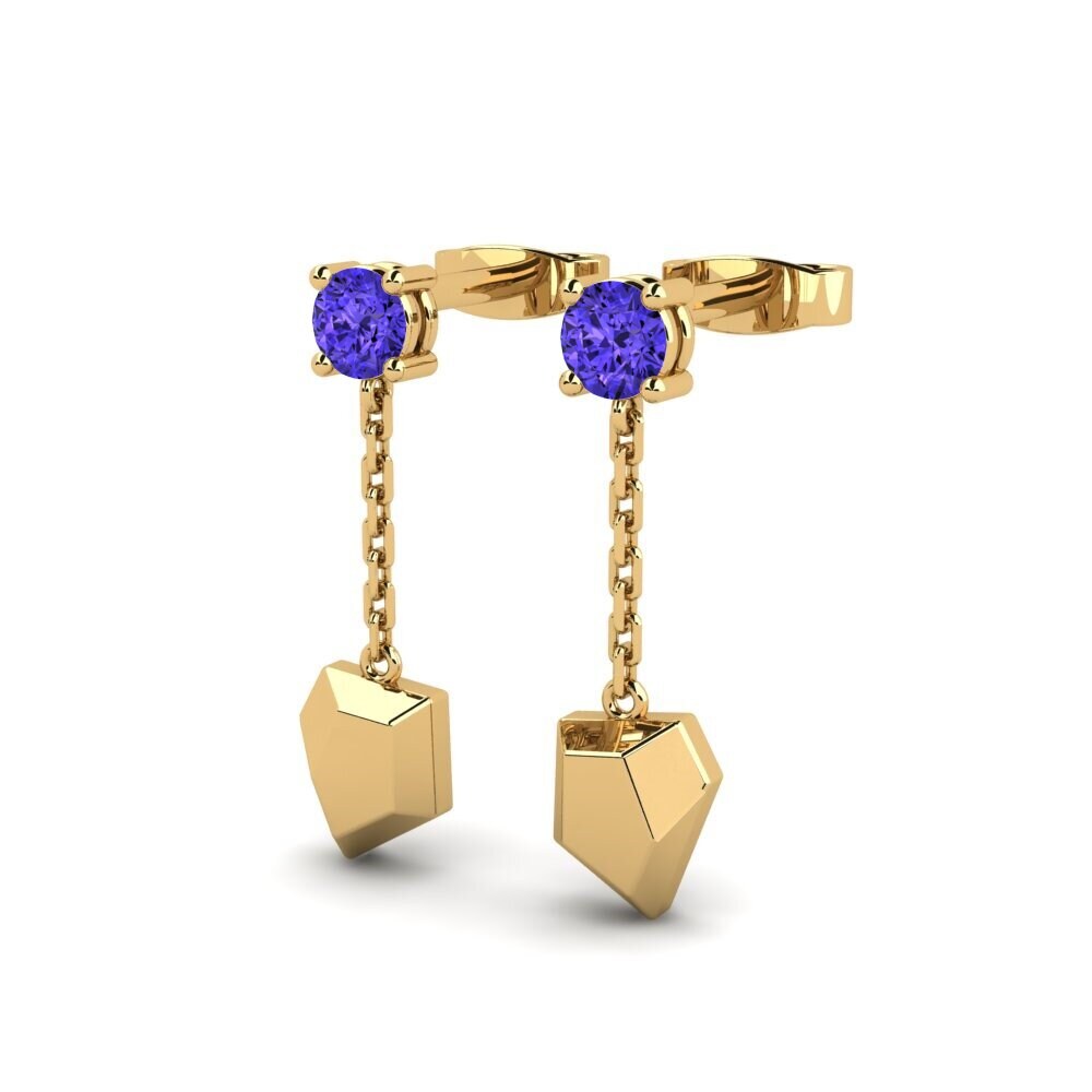 14ct Yellow Gold Tanzanite Women's Earring Stonige