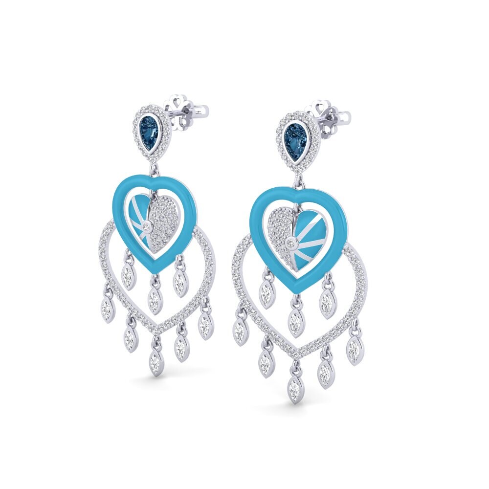 Diamante Azul Pendiente de mujer Scrumptious