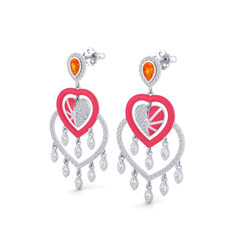 Orange Sapphire Women's Earring Scrumptious