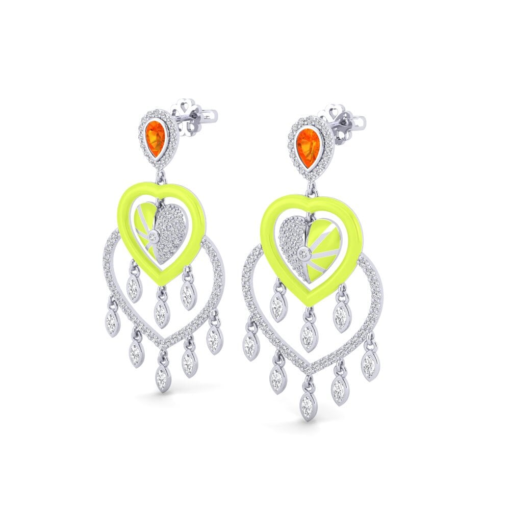 Orange Sapphire Women's Earring Scrumptious