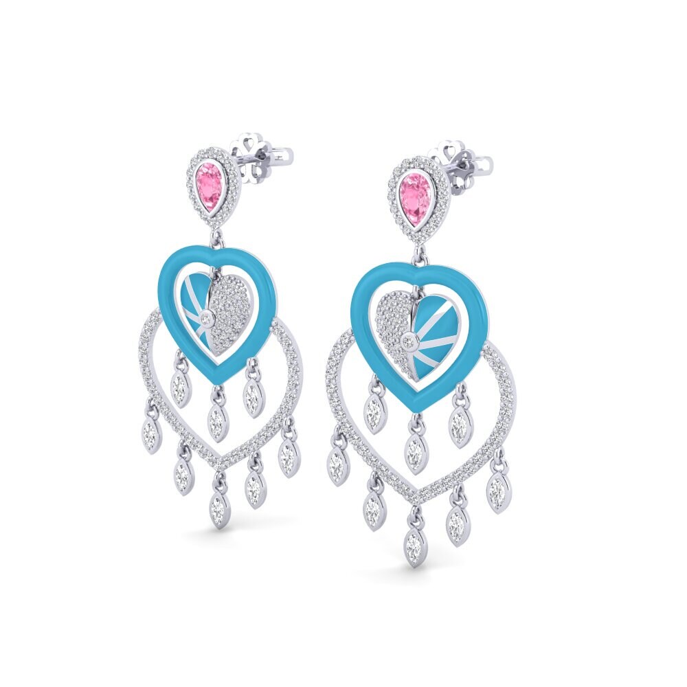 Safira Rosa Brincos Feminino Scrumptious