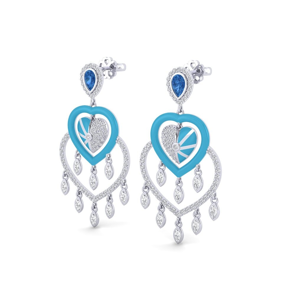 Zircônia azul escuro Brincos Feminino Scrumptious