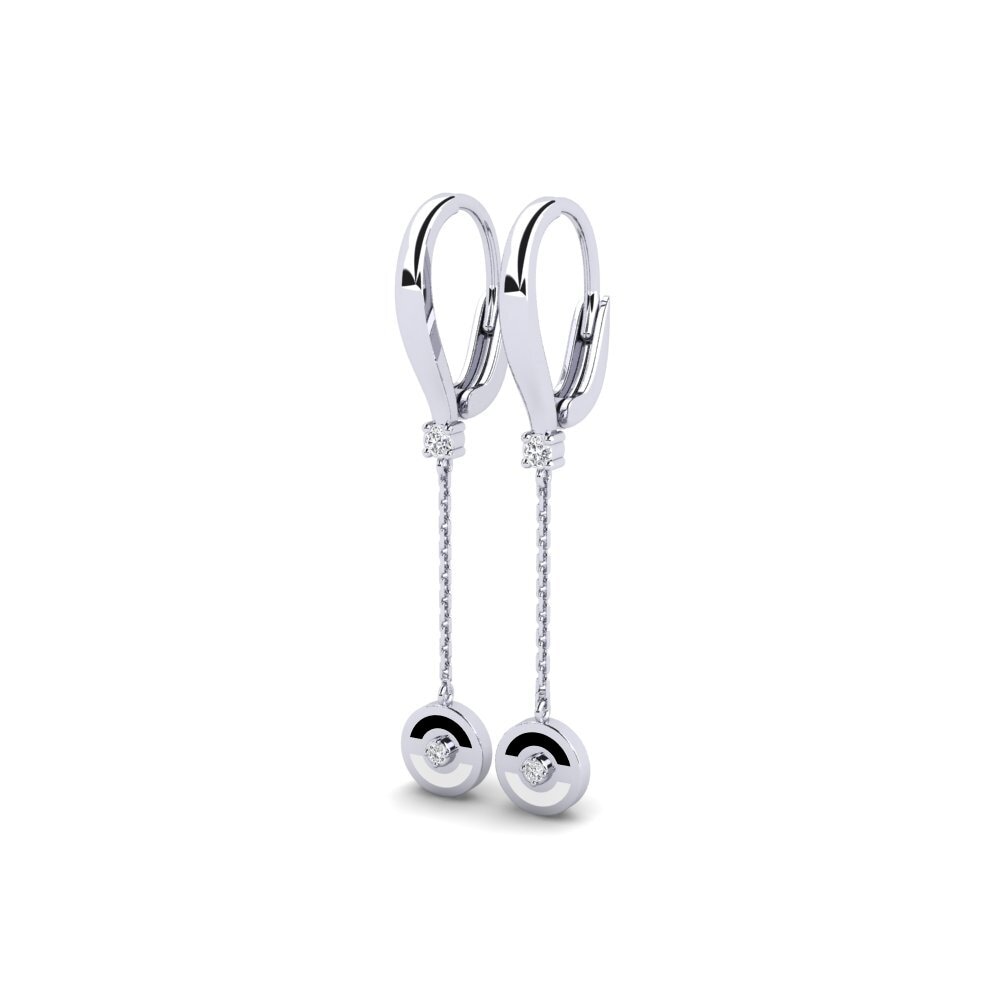 Weiß-Silber Damen ohrring Scuroed