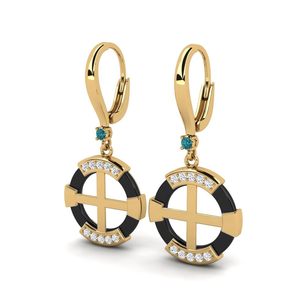 Diamante Azul Brincos Feminino Secor