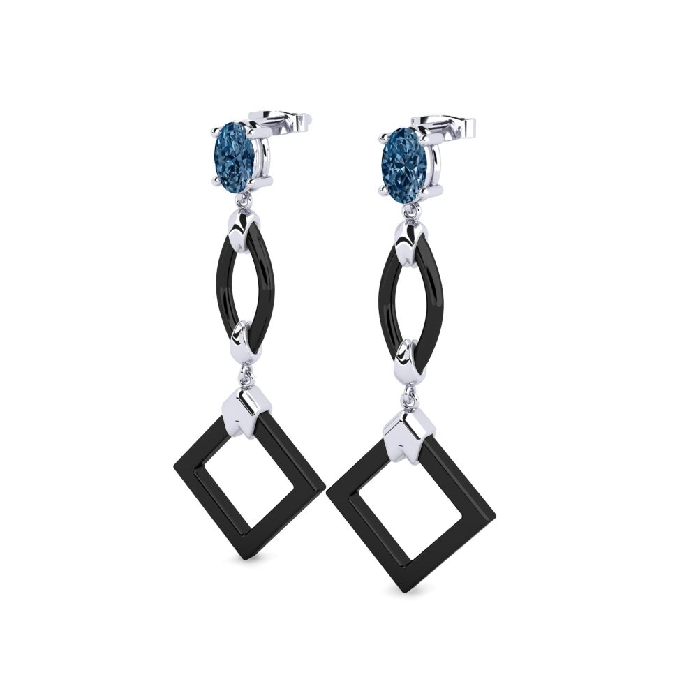 Diamante Azul Brincos Feminino Seelsed