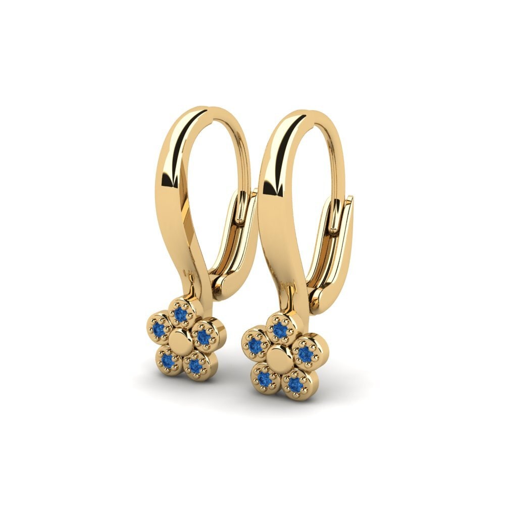 Dark Blue Zirconia Kid's Earring Sefate