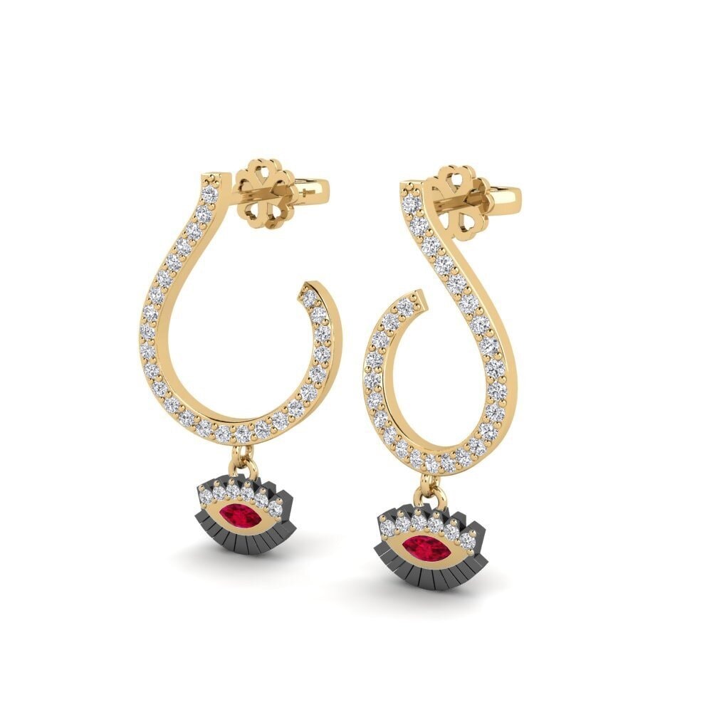 Rubis Boucle d'oreille femme Segene