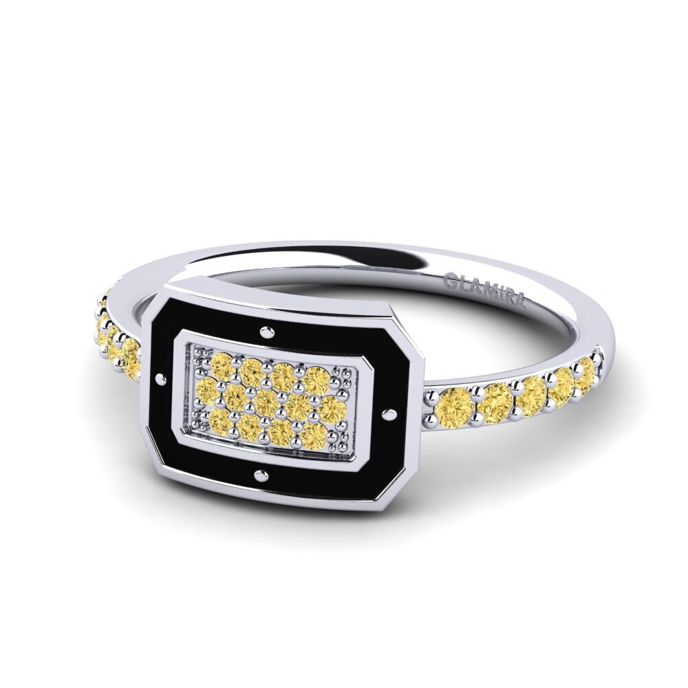 Diamante Amarillo Anillo Seiber