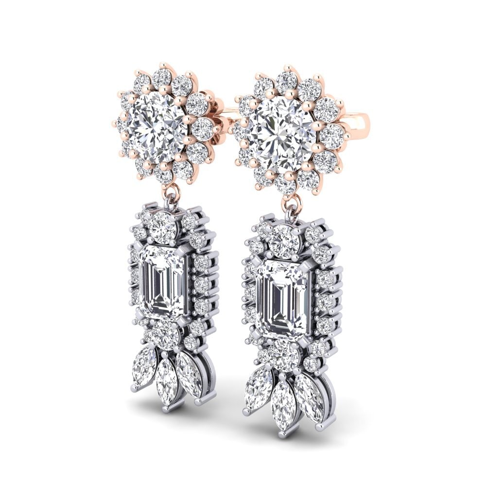 Vàng Trắng-Đỏ 14K Kết Hợp Bông tai nữ Selethia