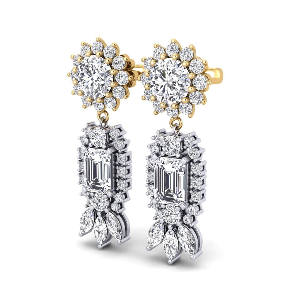 14ct White / Yellow Gold Mixed Women's Earring Selethia