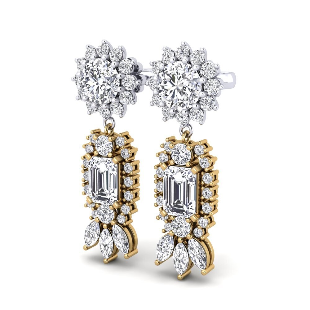 14ct Yellow & White Gold Women's Earring Selethia