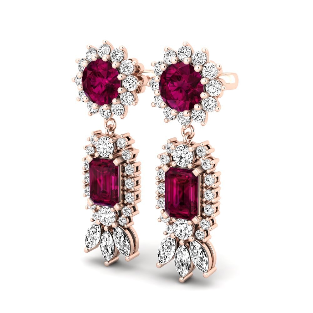 Đá Rhodolite Bông tai nữ Selethia
