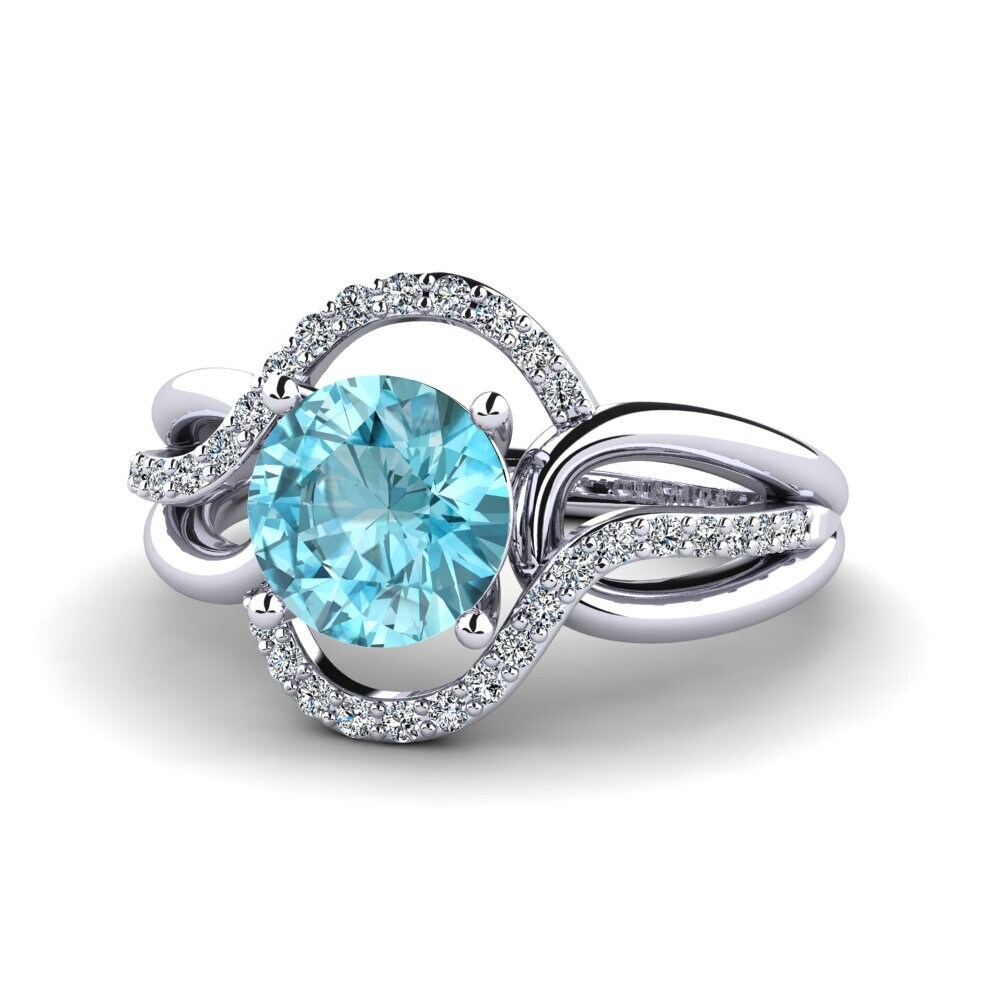 Blue Zircon Women's Ring Selifig