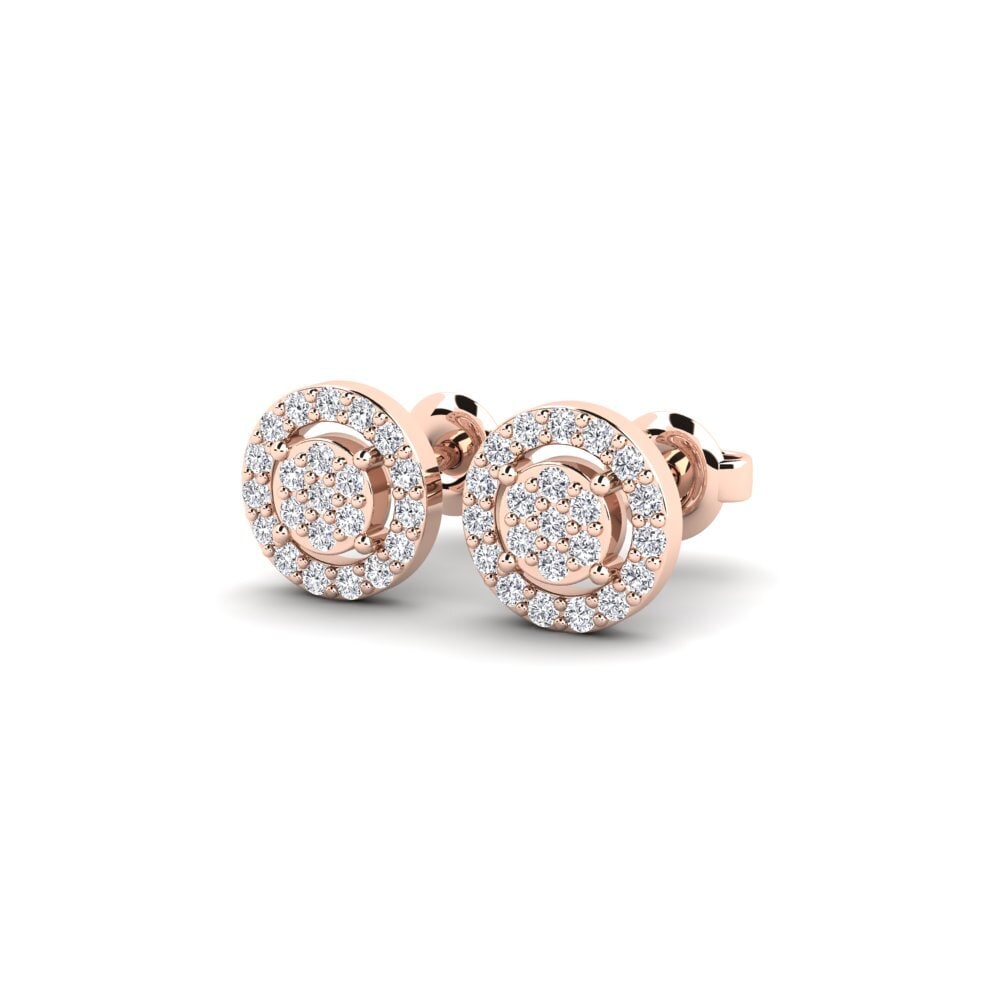 9k Oro Rosa Diamante Pendiente de mujer Selyo