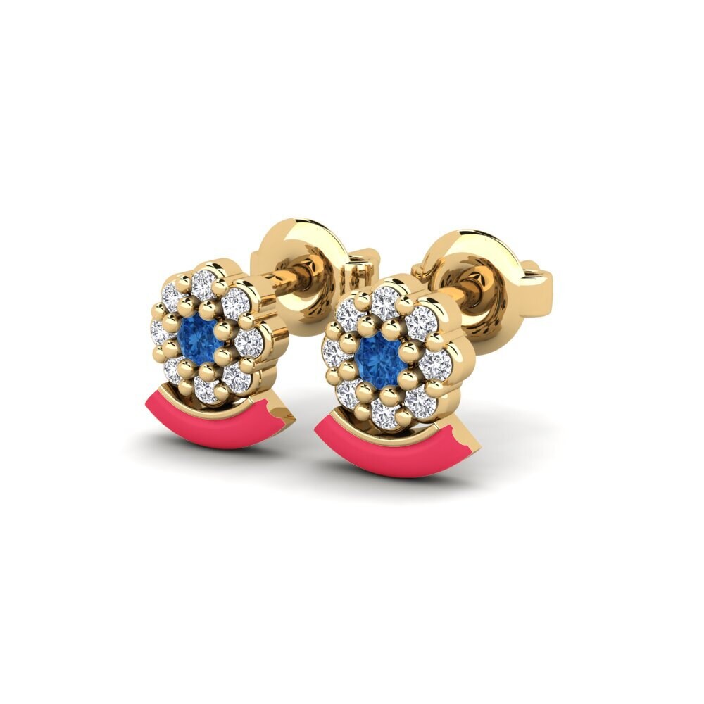 Zircone Bleu Foncé Boucle d'oreille femme Senang
