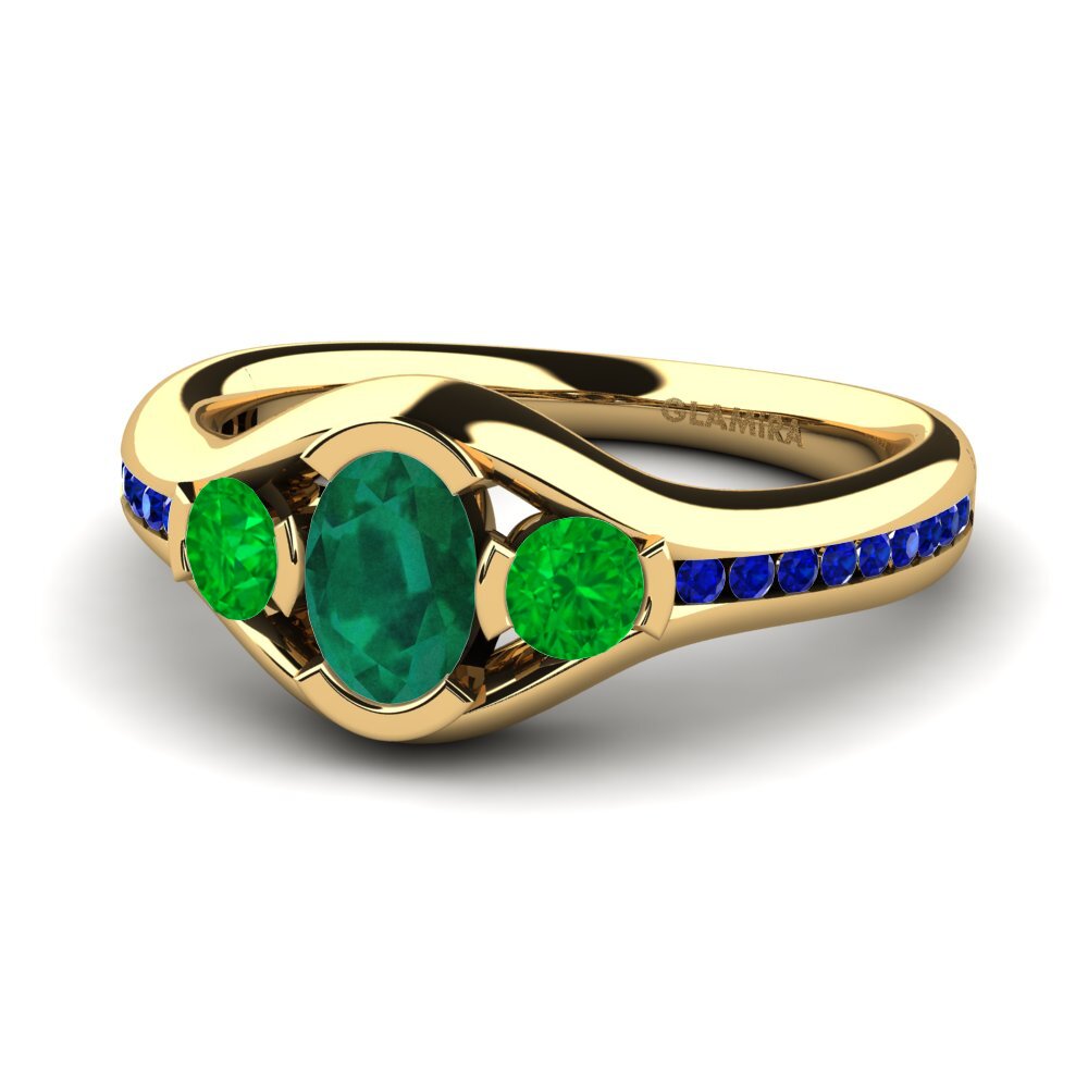Emerald Engagement Ring Sencillo